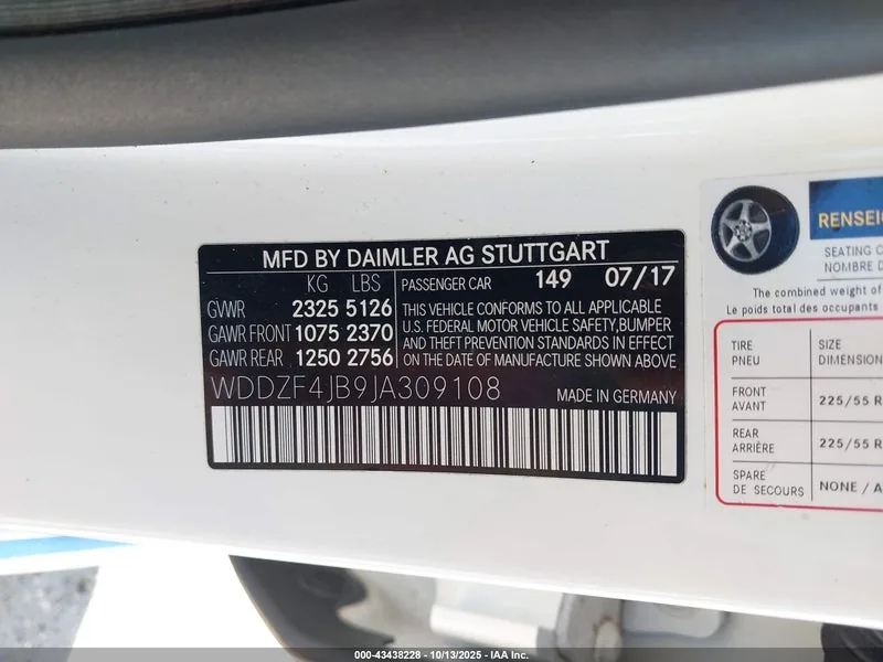 2018 MERCEDES-BENZ E 300 Lot #43438228 thumbnail 9