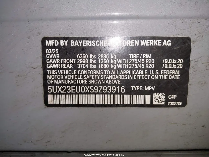 2025 BMW X5 Lot #44702707 thumbnail 9
