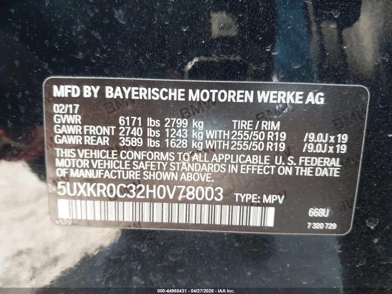2017 BMW X5 Lot #44968431 thumbnail 9