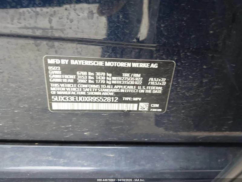 2024 BMW X5 Lot #44976562 thumbnail 9