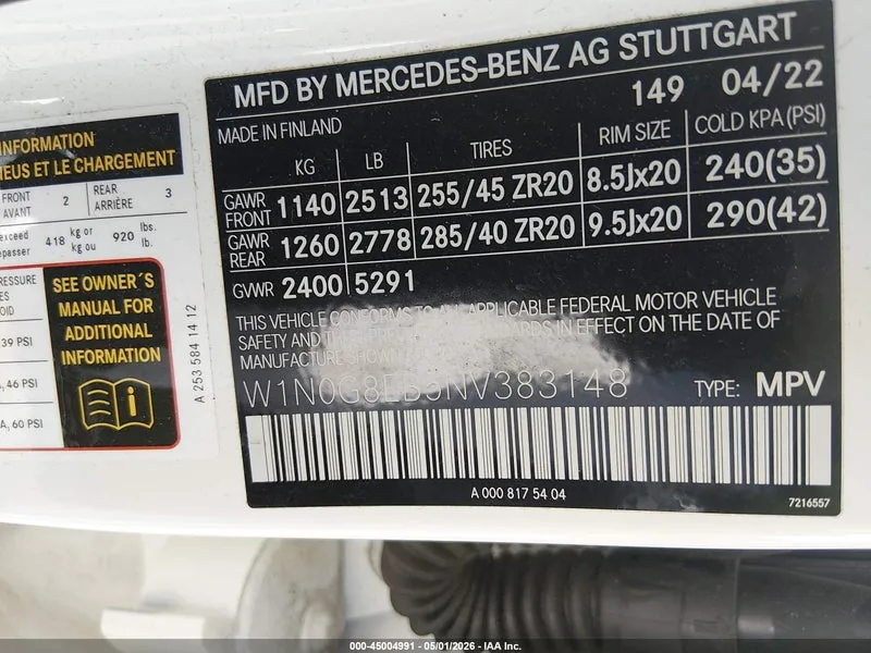 2022 MERCEDES-BENZ GLC 300 Lot #45004991 thumbnail 9