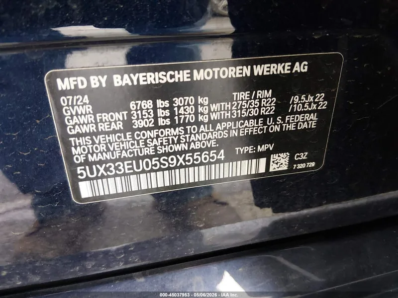 2025 BMW X5 Lot #45037953 thumbnail 9