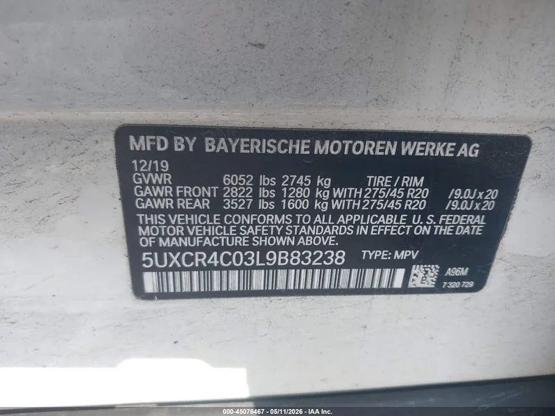 2020 BMW X5 Lot #45076467 thumbnail 9
