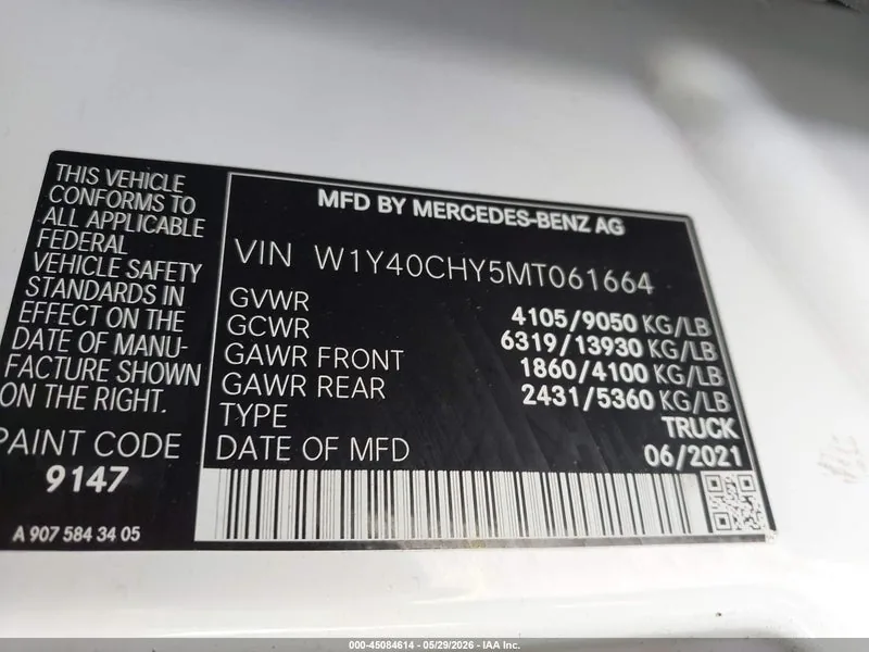 2021 MERCEDES-BENZ SPRINTER 2500 Lot #45084614 thumbnail 9