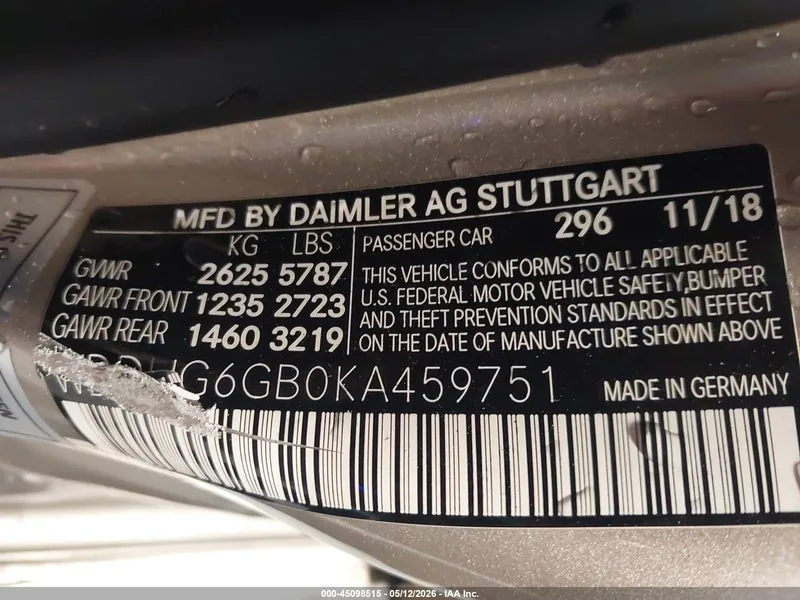 2019 MERCEDES-BENZ S 450 Lot #45098515 thumbnail 9