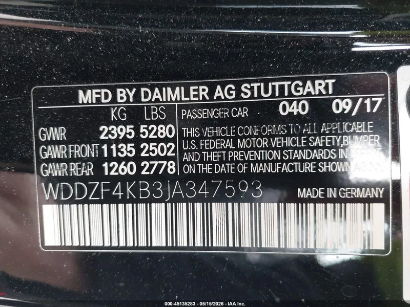 2018 MERCEDES-BENZ E 300 Lot #45135283 thumbnail 9