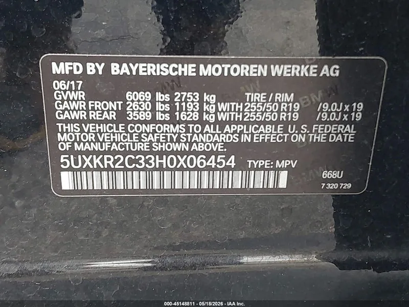 2017 BMW X5 Lot #45148811 thumbnail 9