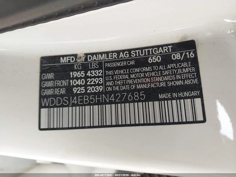 2017 MERCEDES-BENZ CLA 250 Lot #45172841 thumbnail 9