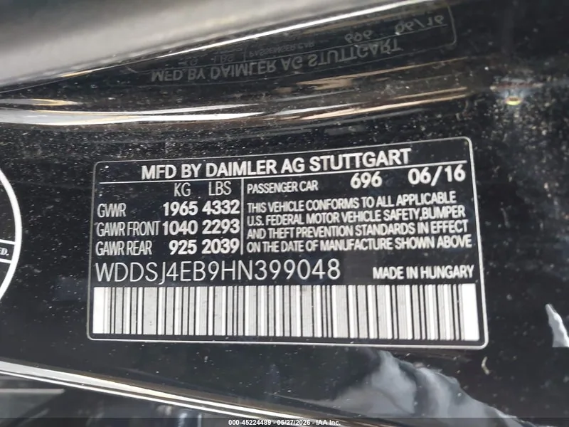 2017 MERCEDES-BENZ CLA 250 Lot #45224489 thumbnail 9