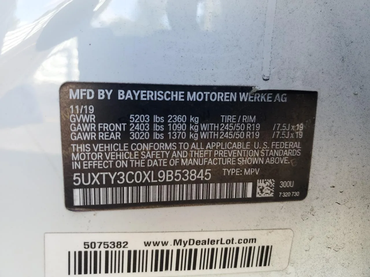 2020 Bmw X3 SDRIVE30I Lot #88766875 thumbnail 2